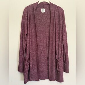 Hippie Rose Plum Open-Front Cardigan